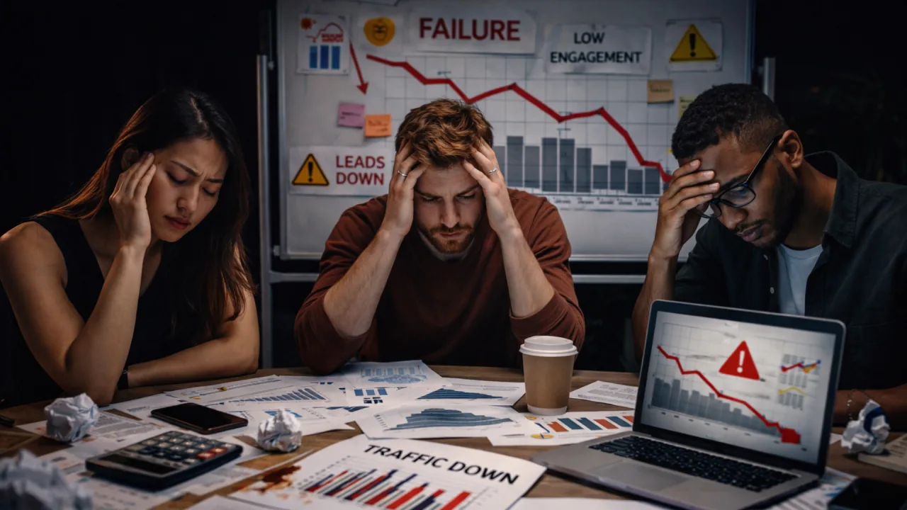 Erros no marketing que não impedem empresas de crescer. Expõem que elas nunca tiveram direção.